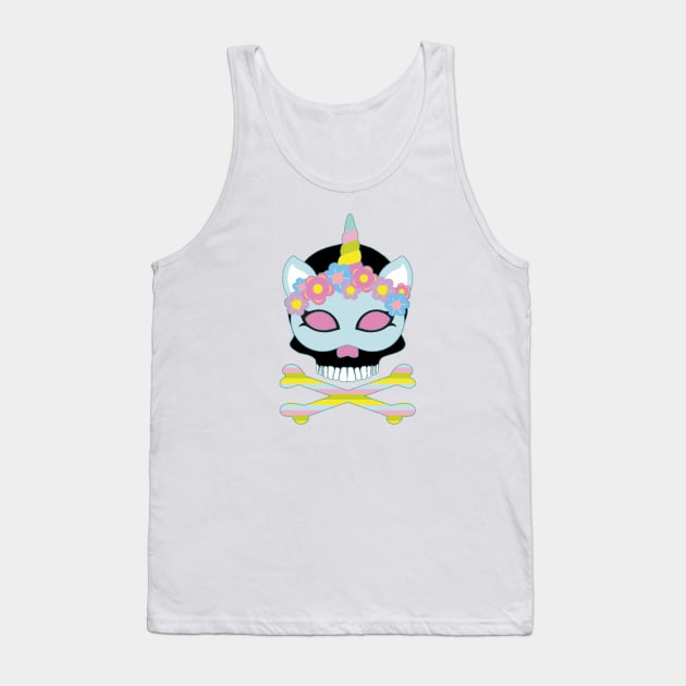 Unicorn Skull and Crossbones Tank Top by Nuletto